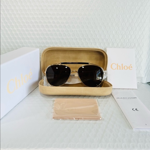 Chloe Accessories - CHLOE 59mm Aviator Sunglasses Tortoise